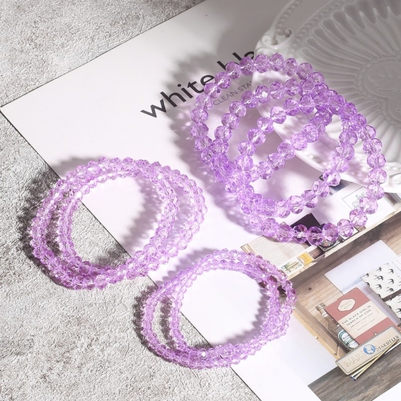 Elegant Purple Beaded Bracelet - Picture 4 of 7